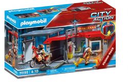 PLAYMOBIL CITY ACTION - PROMO-PACK CASERNE DE POMPIERS TRANSPORTABLE #71193